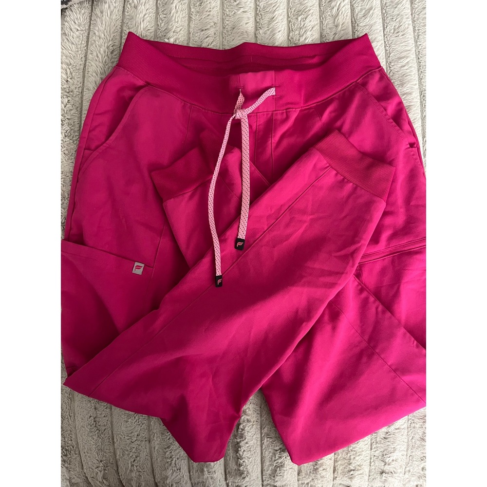 Fabletics Pink Joggers Womens Large Tall Activewear Cargo Pockets Drawstring